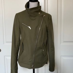 Veronica Beard Olive Moto Jacket